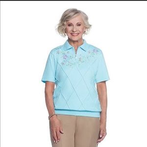 Top - NWT Alfred Dunner Floral Embroidery Blouse